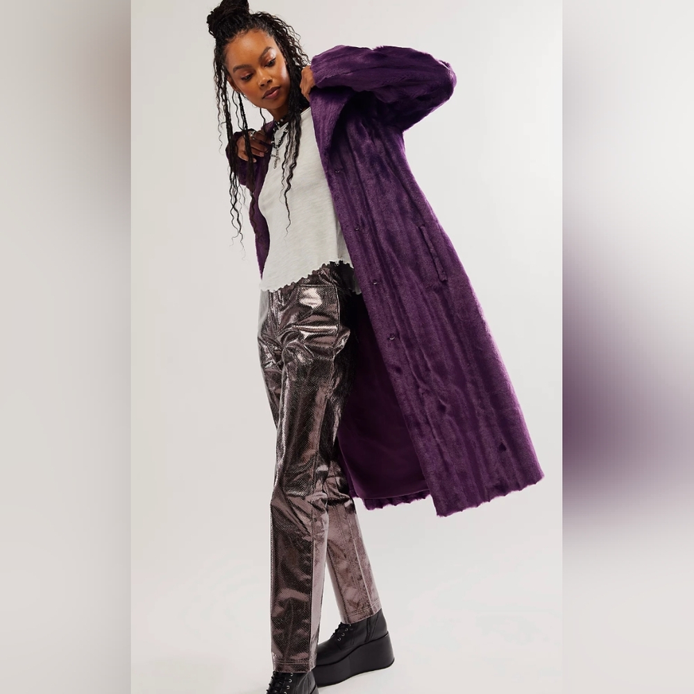 Free People All Unreal Fur Velvet Underground Coat (S)